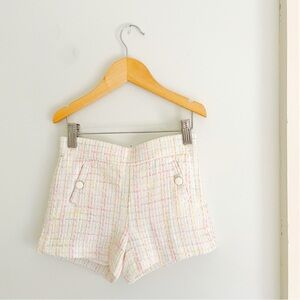 Janie and Jack Cream and Pink Tweed High Waist Shorts